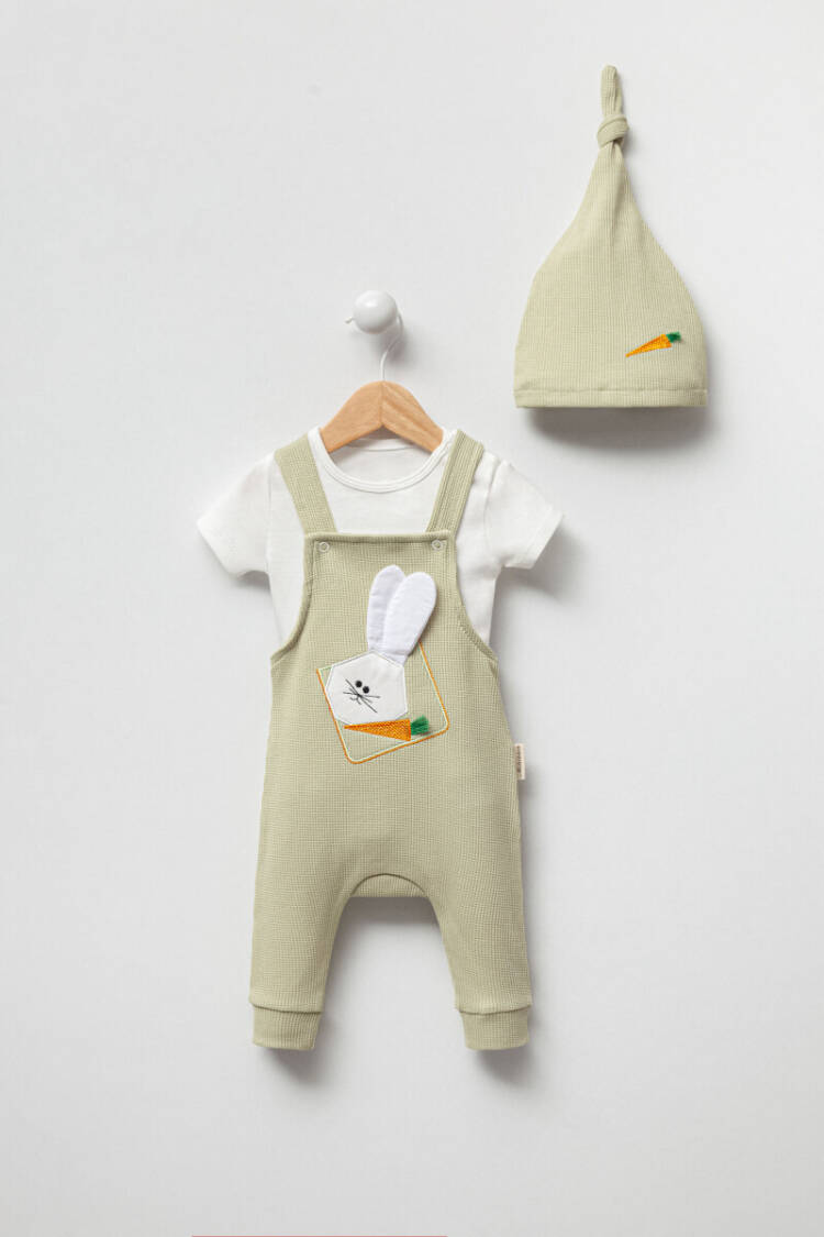 Wholesale Unisex 3-Piece Salopet, T-Shirt and Beret Set 3-12M - Brand: Minicorn - Kids & Baby Clothes Wholesale - Globality Store