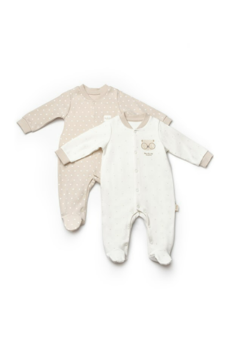 Wholesale Unisex Baby 2-Pack Romper with Footies 0-9M - Brand: BabyCosy - Kids & Baby Clothes Wholesale - Globality Store