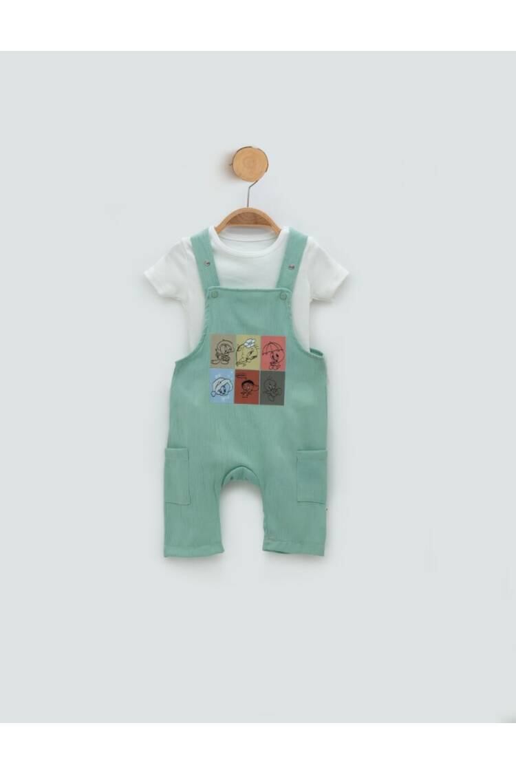 Wholesale Unisex Baby 2-Piece Overalls and T-Shirt Set 3-12M - Brand: Minicorn - Kids & Baby Clothes Wholesale - Globality Store