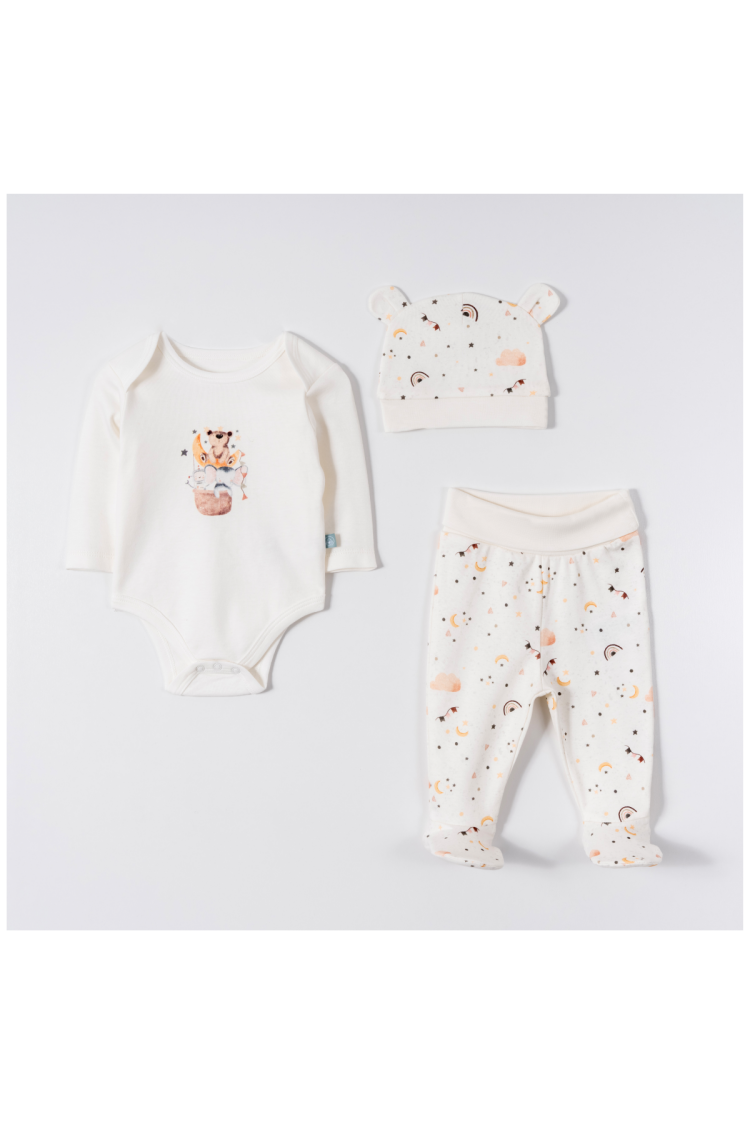 Wholesale Unisex Baby 3-Piece Bodysuits, Pants and Beanie Set 0-6M - Brand: Pambuliq - Kids & Baby Clothes Wholesale - Globality Store