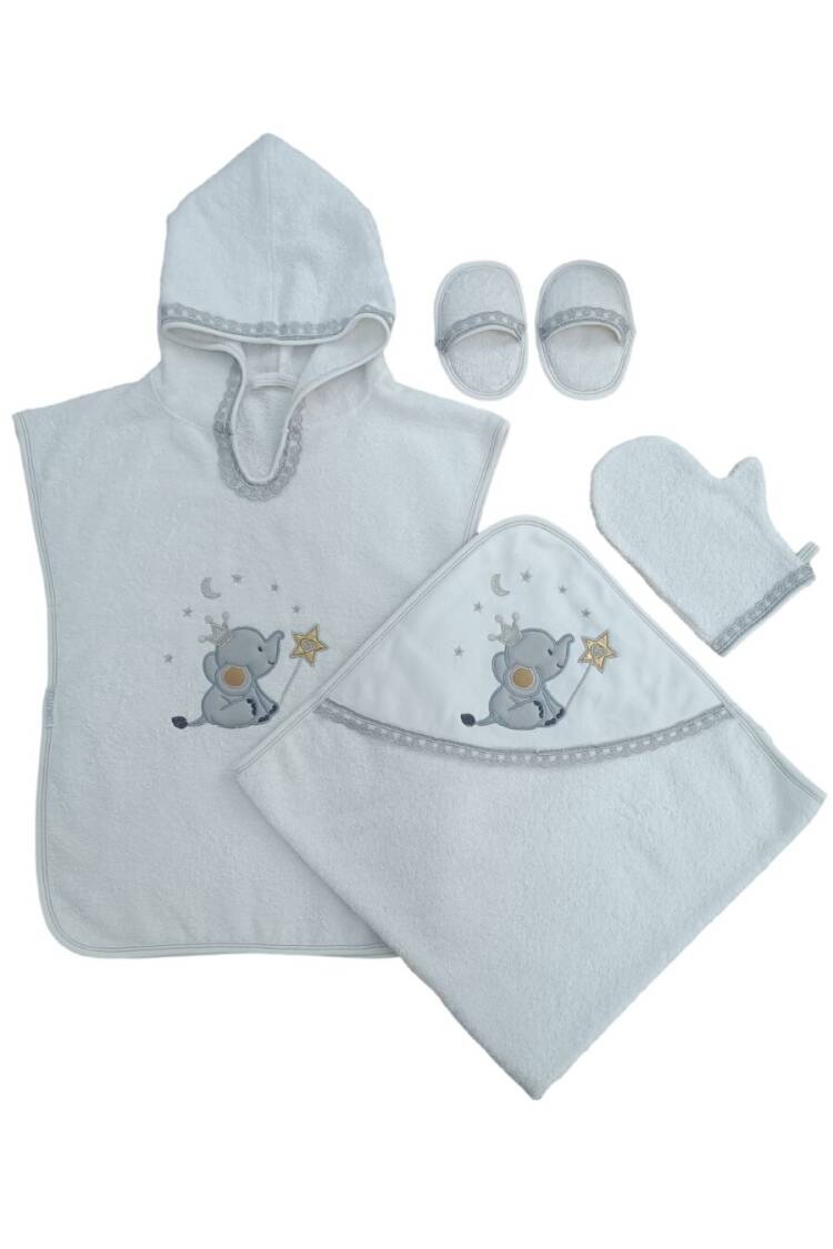 Wholesale Unisex Baby 5-Piece Towel Hooded Pareo Set 0-18M - Brand: Tomuycuk - Kids & Baby Clothes Wholesale - Globality Store