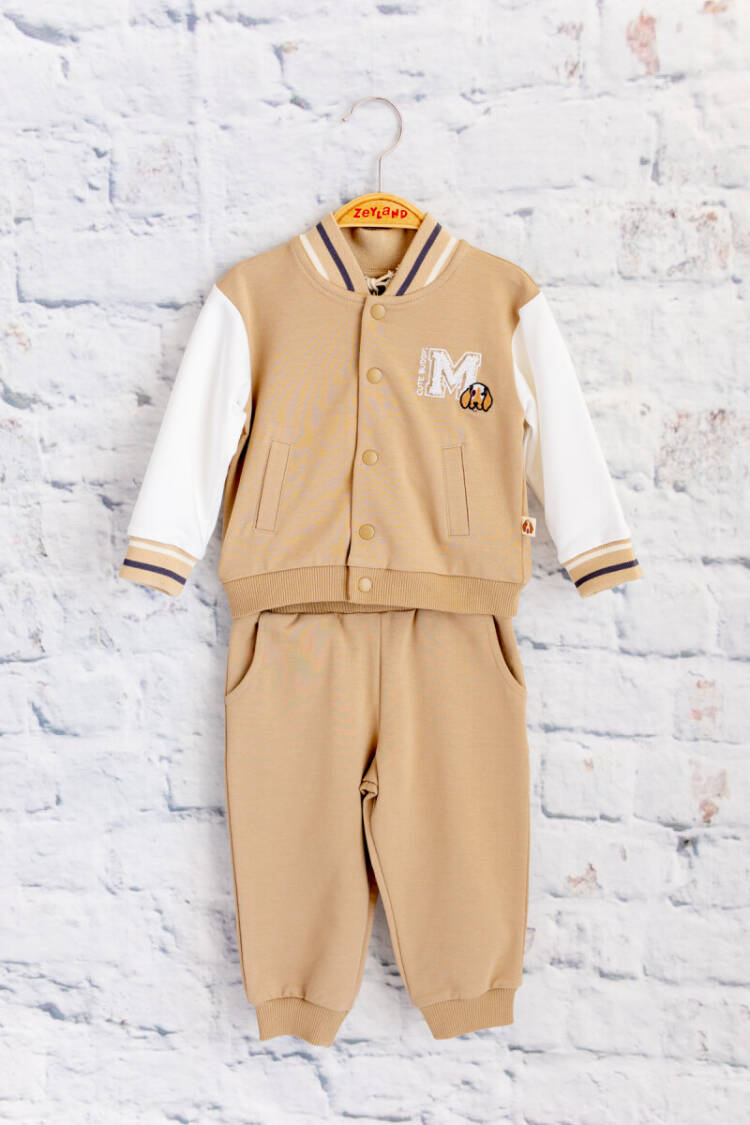 Wholesale Unisex Baby Embroidery Detailed Tracksuit Set 6-48M - Brand: Mininio - Kids & Baby Clothes Wholesale - Globality Store