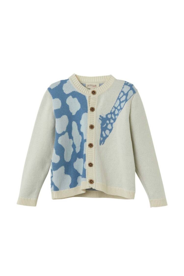 Wholesale Unisex Baby Organic Cotton Giraffe Patterned Cardigan 6-36M - Brand: Uludağ Triko - Kids & Baby Clothes Wholesale - Globality Store