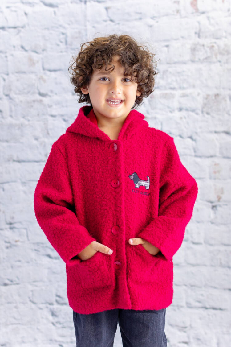 Wholesale Unisex Kids Dog Embroidered Plush Coat 5-8Y - Brand: Mininio - Kids & Baby Clothes Wholesale - Globality Store
