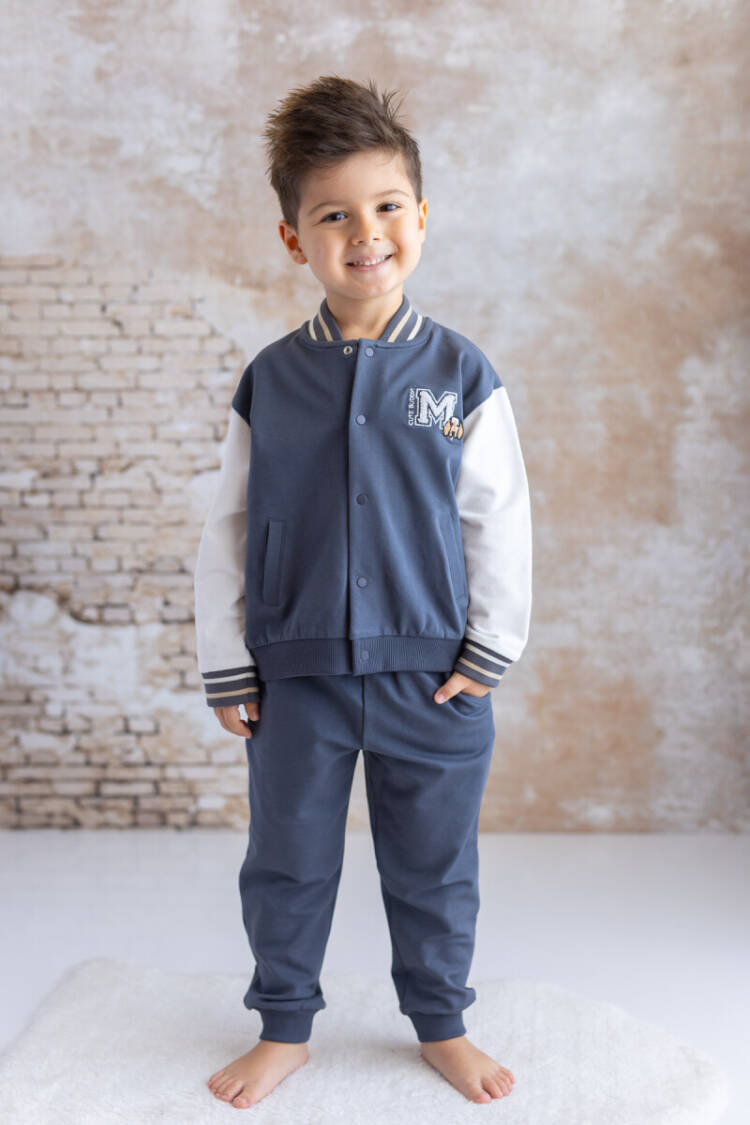 Wholesale Unisex Kids Embroidery Detailed Tracksuit Set 5-8Y - Brand: Mininio - Kids & Baby Clothes Wholesale - Globality Store