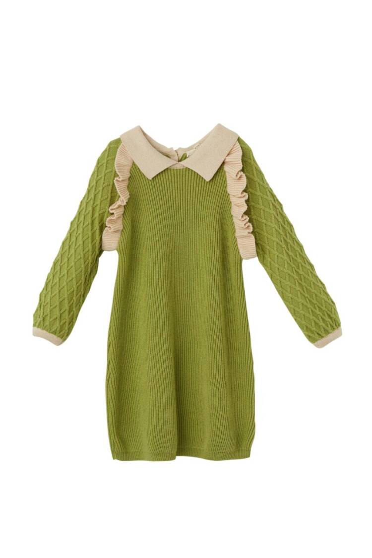 Wholsale Baby Girls Organic Cotton Frilly Dress 6-36M - Brand: Uludağ Triko - Kids & Baby Clothes Wholesale - Globality Store