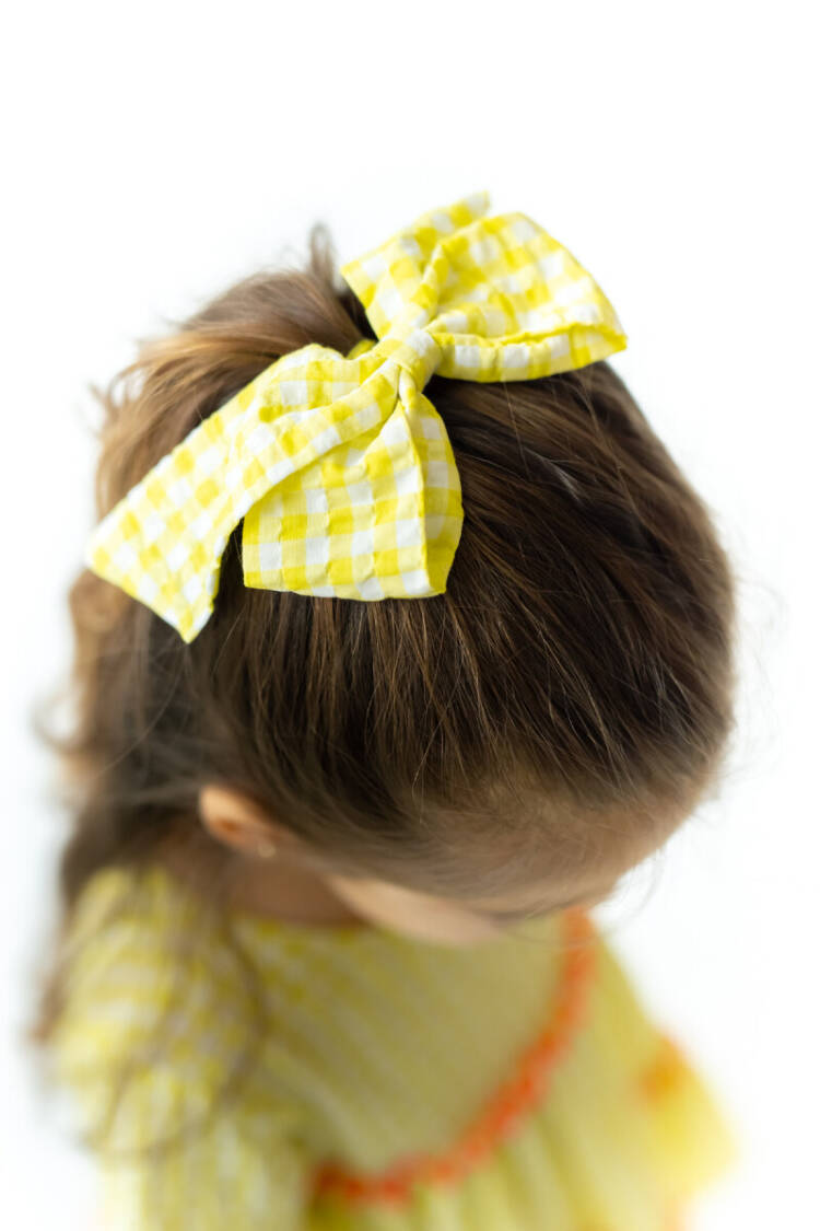 Yellow Hairclip Bow - Brand: Pixy Love - Kids & Baby Clothes Wholesale - Globality Store