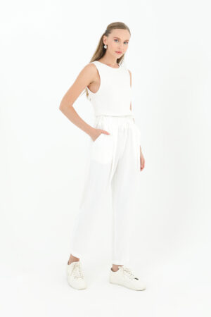 Women's Tied Waist Carrot Shape Trousers - Brand: Puane - Women & Kids, Baby Clothes Wholesale - Globality Store