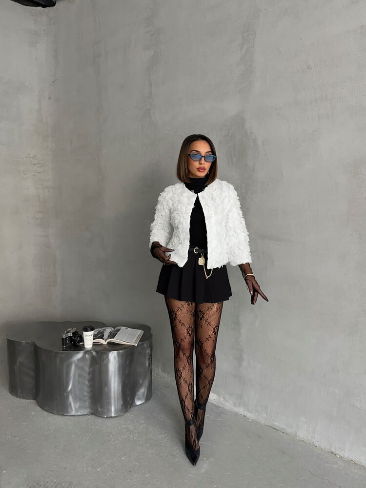 Rose Patterned Tulle Wholesale Jacket
