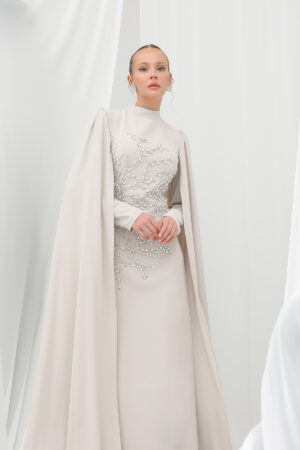 Leaf Stone Embroidered Cape Evening Dress - Brand: Puane - Women & Kids, Baby Clothes Wholesale - Globality Store