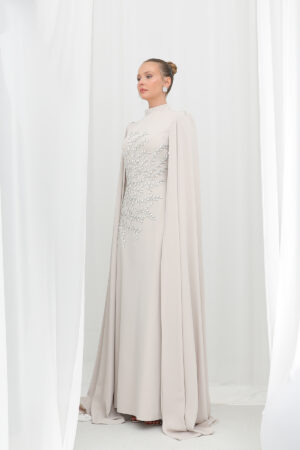 Leaf Stone Embroidered Cape Evening Dress - Brand: Puane - Women & Kids, Baby Clothes Wholesale - Globality Store