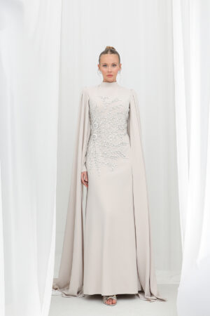 Leaf Stone Embroidered Cape Evening Dress - Brand: Puane - Women & Kids, Baby Clothes Wholesale - Globality Store