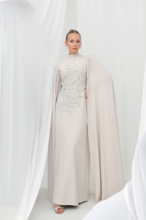 Leaf Stone Embroidered Cape Evening Dress - Brand: Puane - Women & Kids, Baby Clothes Wholesale - Globality Store