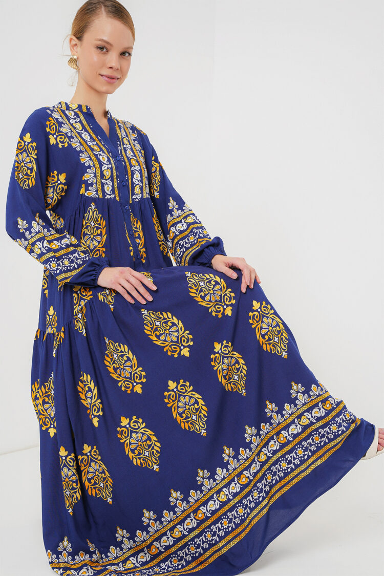 Authentic Patterned Burkini Dress - Navy 6 - Brand: Bigdart - Women & Kids, Baby Clothes Wholesale - Globality Store