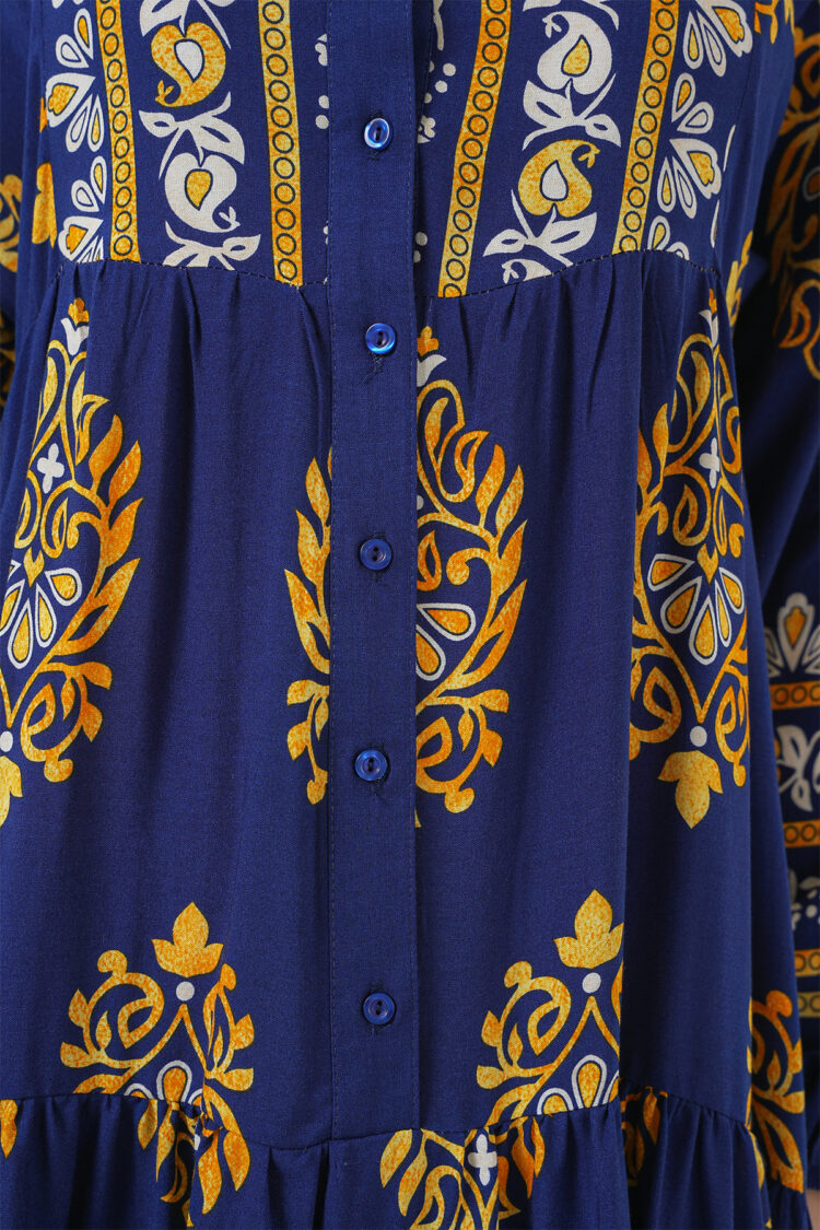 Authentic Patterned Burkini Dress - Navy 6