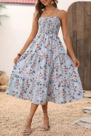 Sleeveless Floral A-Line Midi Dress - Brand: Janes - Women & Kids, Baby Clothes Wholesale - Globality Store