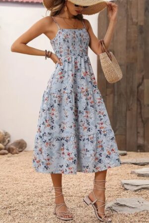Sleeveless Floral A-Line Midi Dress - Brand: Janes - Women & Kids, Baby Clothes Wholesale - Globality Store