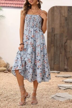 Sleeveless Floral A-Line Midi Dress - Brand: Janes - Women & Kids, Baby Clothes Wholesale - Globality Store