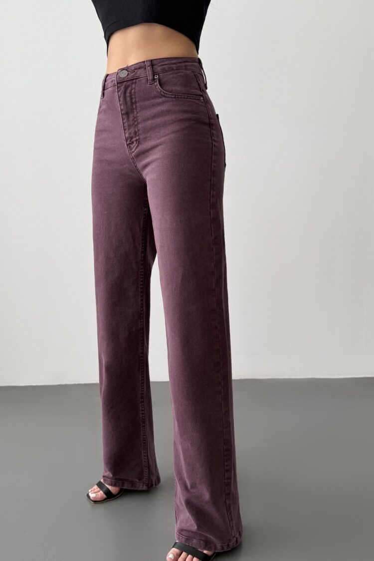 Claret Red Jeans - High Waist Wide Leg Mom Style - Brand: LACARINO - Women & Kids, Baby Clothes Wholesale - Globality Store