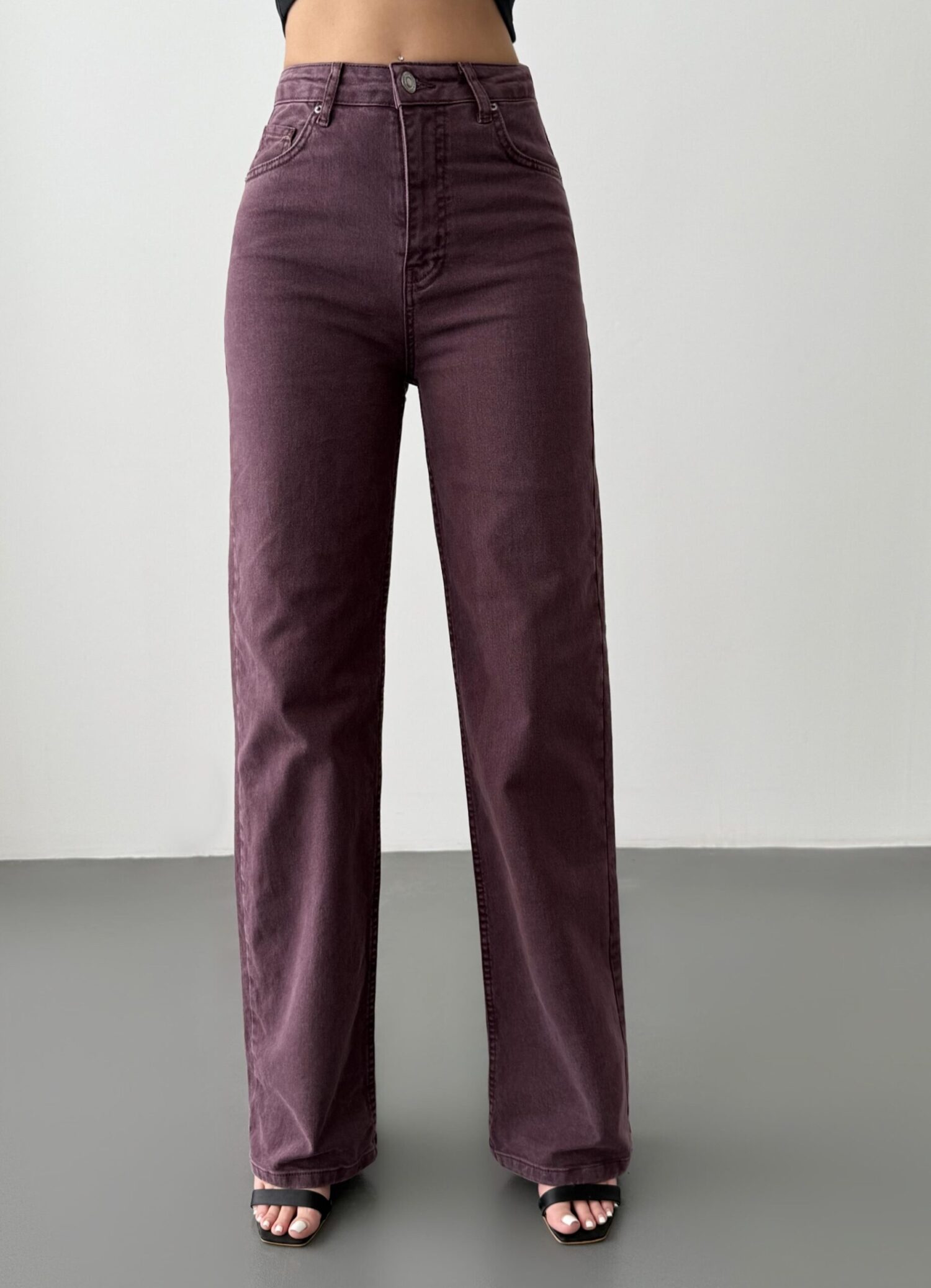 Claret Red Jeans - High Waist Wide Leg Mom Style - Brand: LACARINO - Women & Kids, Baby Clothes Wholesale - Globality Store