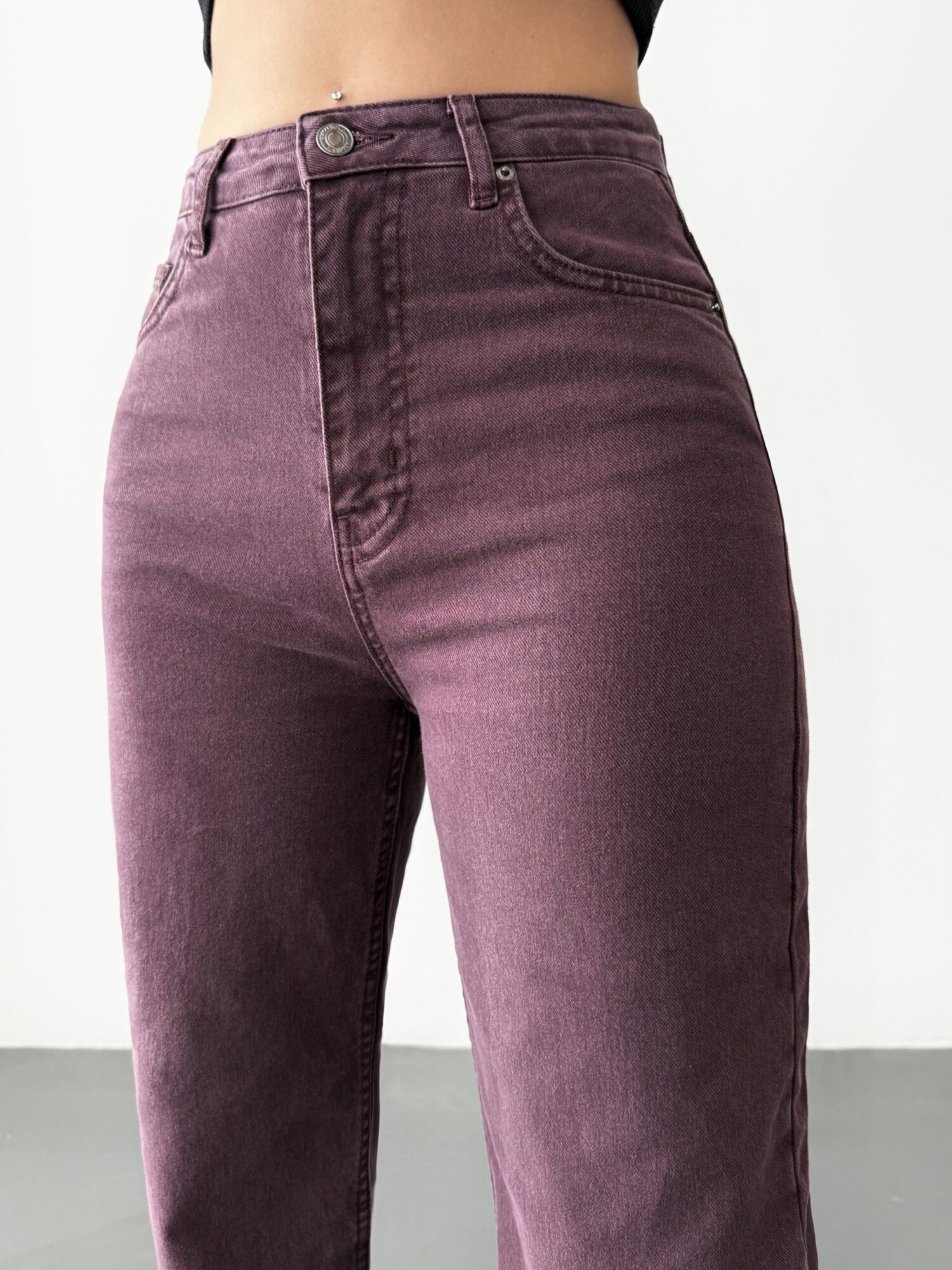 Claret Red Jeans - High Waist Wide Leg Mom Style - Brand: LACARINO - Women & Kids, Baby Clothes Wholesale - Globality Store
