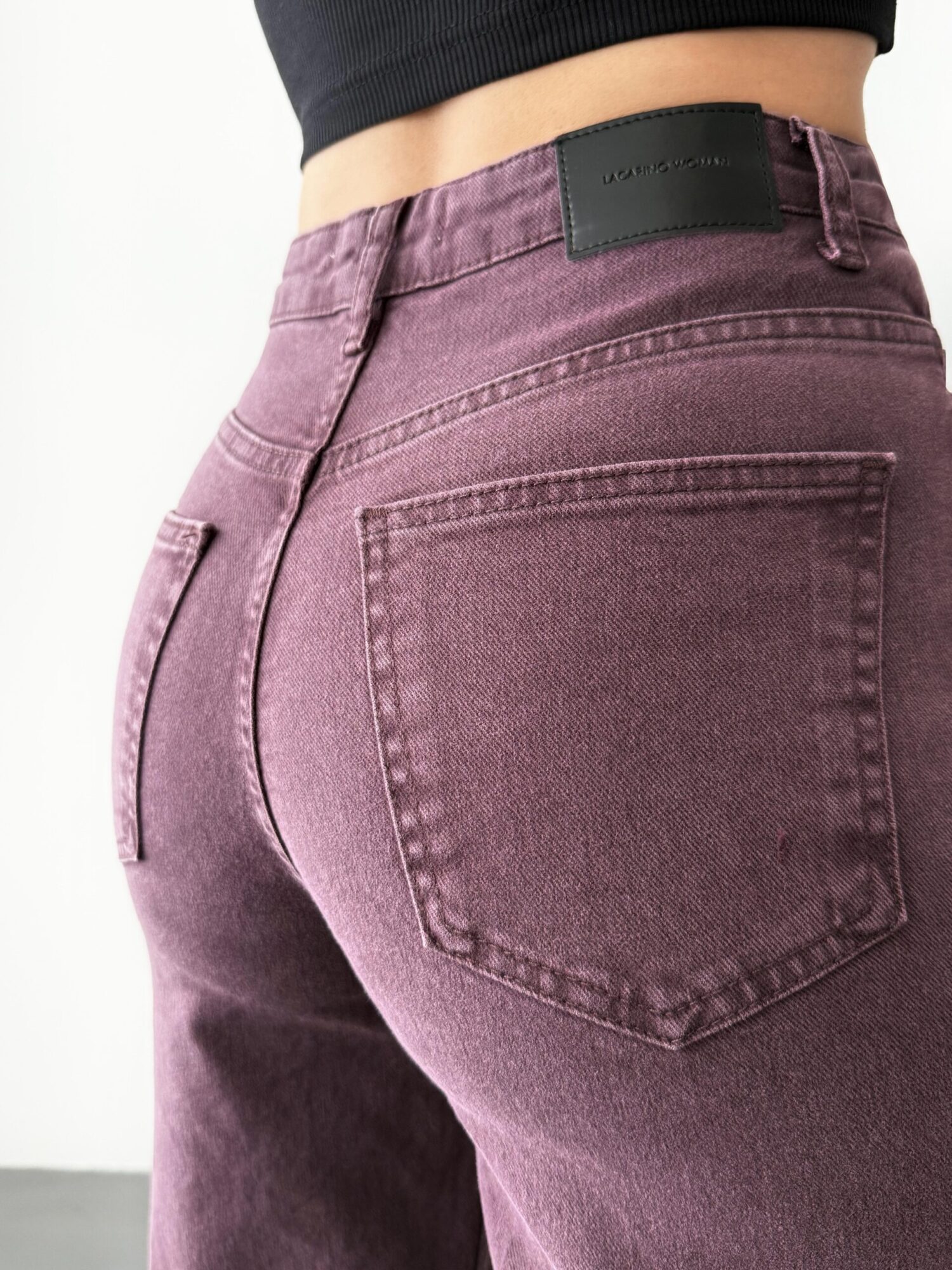Claret Red Jeans - High Waist Wide Leg Mom Style - Brand: LACARINO - Women & Kids, Baby Clothes Wholesale - Globality Store