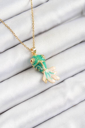 316l Steel Chain Green Fish Model Gold Color Women Necklace - Brand: Ebijuteri - Women & Kids, Baby Clothes Wholesale - Globality Store
