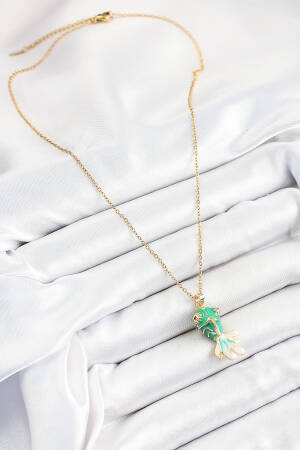 316l Steel Chain Green Fish Model Gold Color Women Necklace - Brand: Ebijuteri - Women & Kids, Baby Clothes Wholesale - Globality Store
