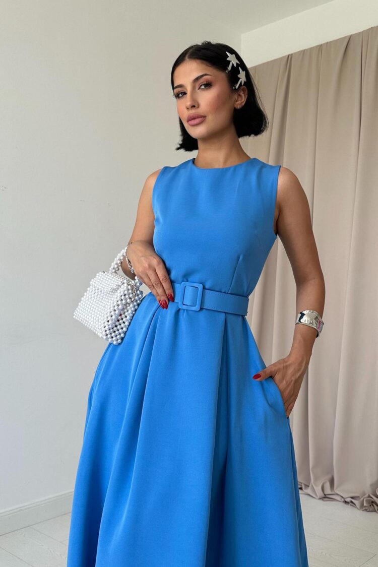 Halter Neck Flared Dress