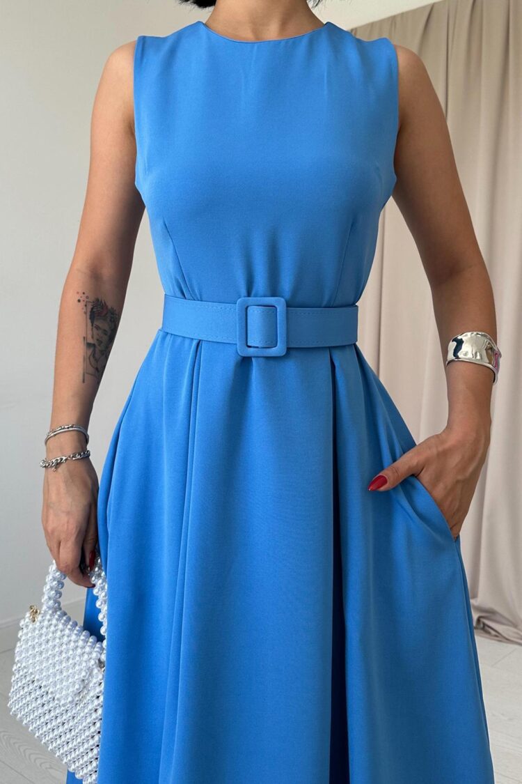 Halter Neck Flared Dress