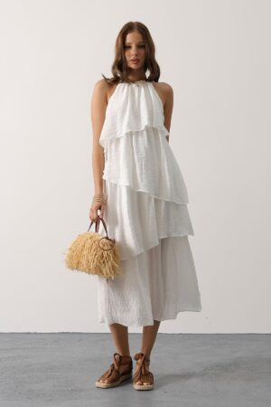 Elegant A-Line Halter Neck Dress - Brand: Reyon - Women & Kids, Baby Clothes Wholesale - Globality Store