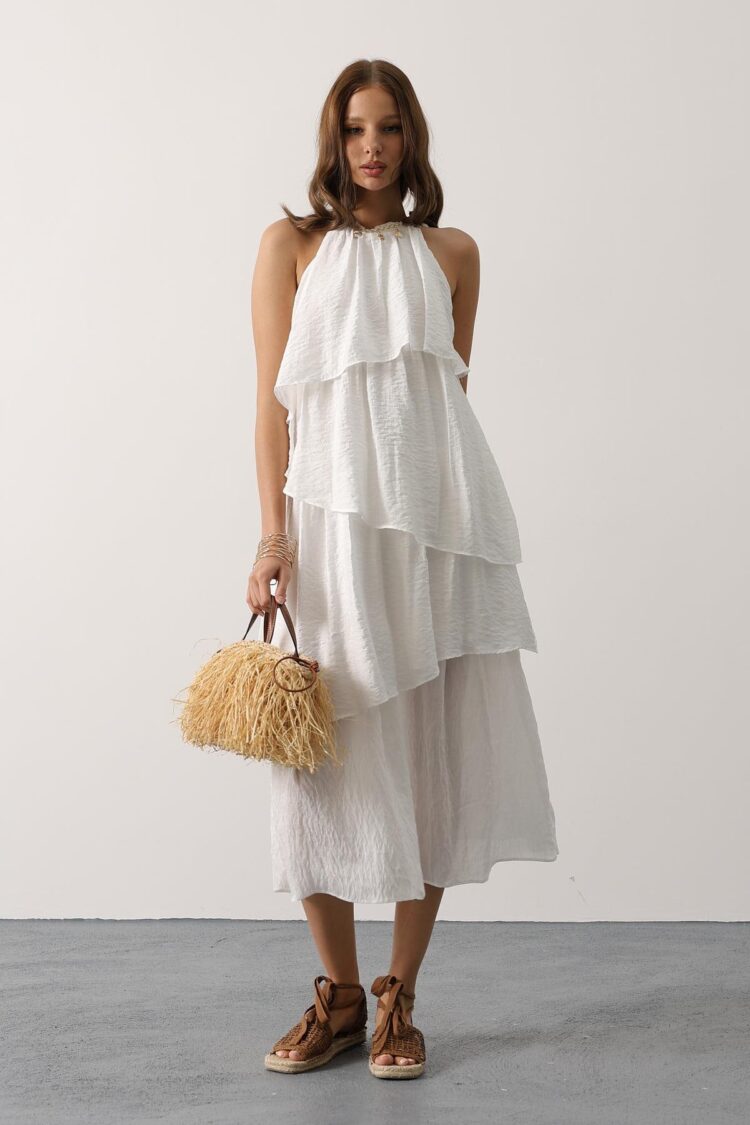 Elegant A-Line Halter Neck Dress - Brand: Reyon - Women & Kids, Baby Clothes Wholesale - Globality Store