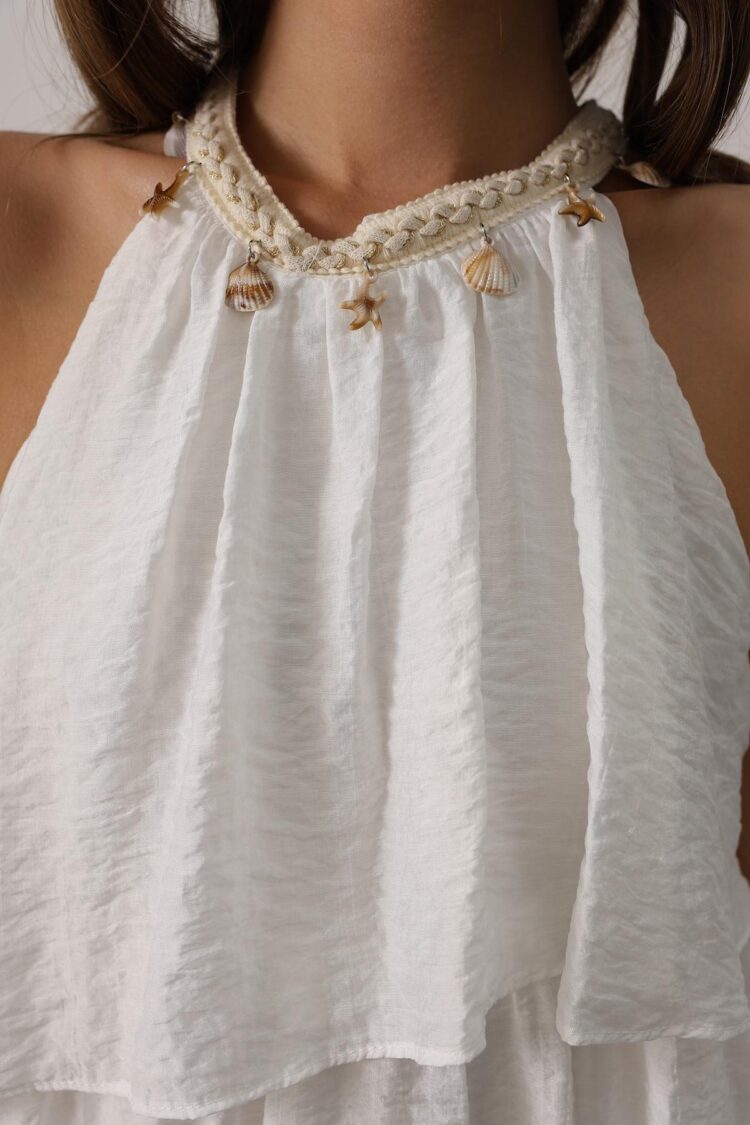Elegant A-Line Halter Neck Dress