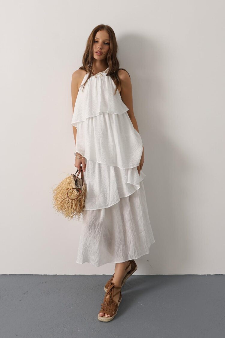 Elegant A-Line Halter Neck Dress
