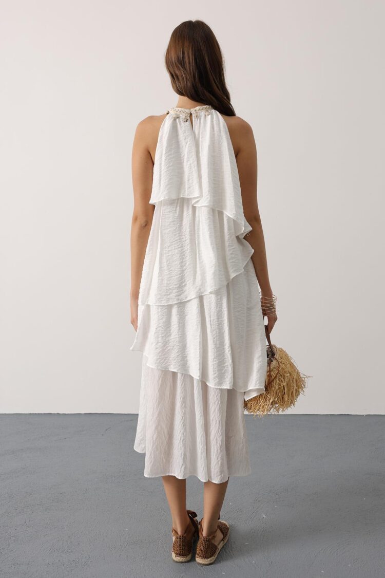 Elegant A-Line Halter Neck Dress
