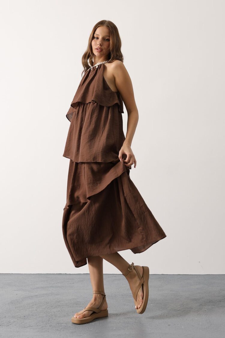 Boho Maxi Halter Neck Dress