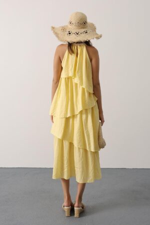 Boho A-Line Halter Neck Midi Dress - Brand: Reyon - Women & Kids, Baby Clothes Wholesale - Globality Store