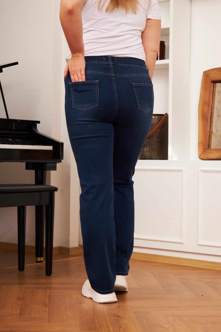 Blue Casual Plus Size Mom Jeans