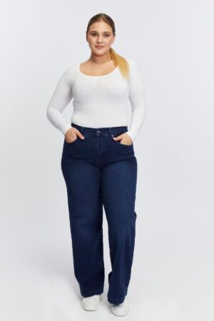 Blue Casual Plus Size Mom Jeans With Wide Leg - Brand: RMG - Women & Kids, Baby Clothes Wholesale - Globality Store
