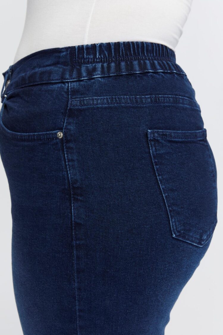 Blue Casual Plus Size Mom Jeans With Wide Leg