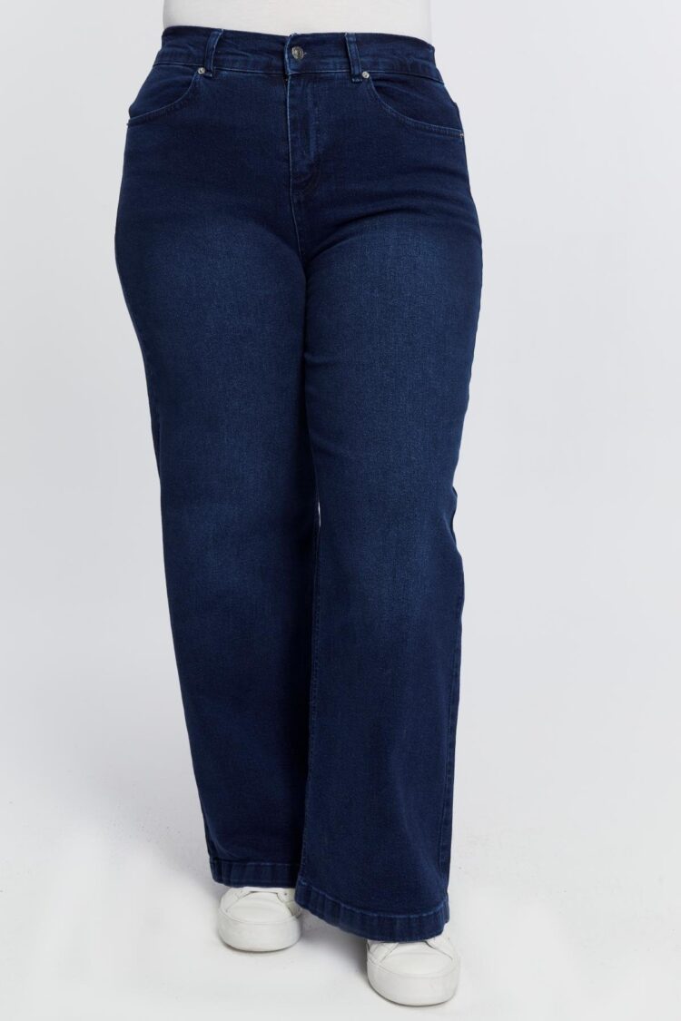 Blue Casual Plus Size Mom Jeans With Wide Leg - Brand: RMG - Women & Kids, Baby Clothes Wholesale - Globality Store