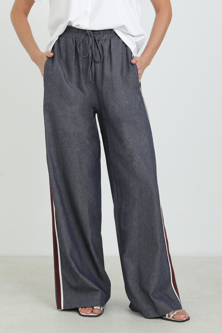 Blue Casual Sport Palazzo Pants