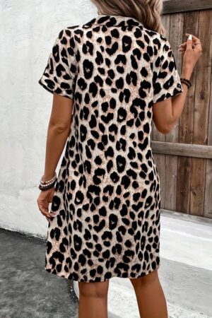 Beige Leopard Print Casual Shirt Dress - Brand: Janes - Women & Kids, Baby Clothes Wholesale - Globality Store