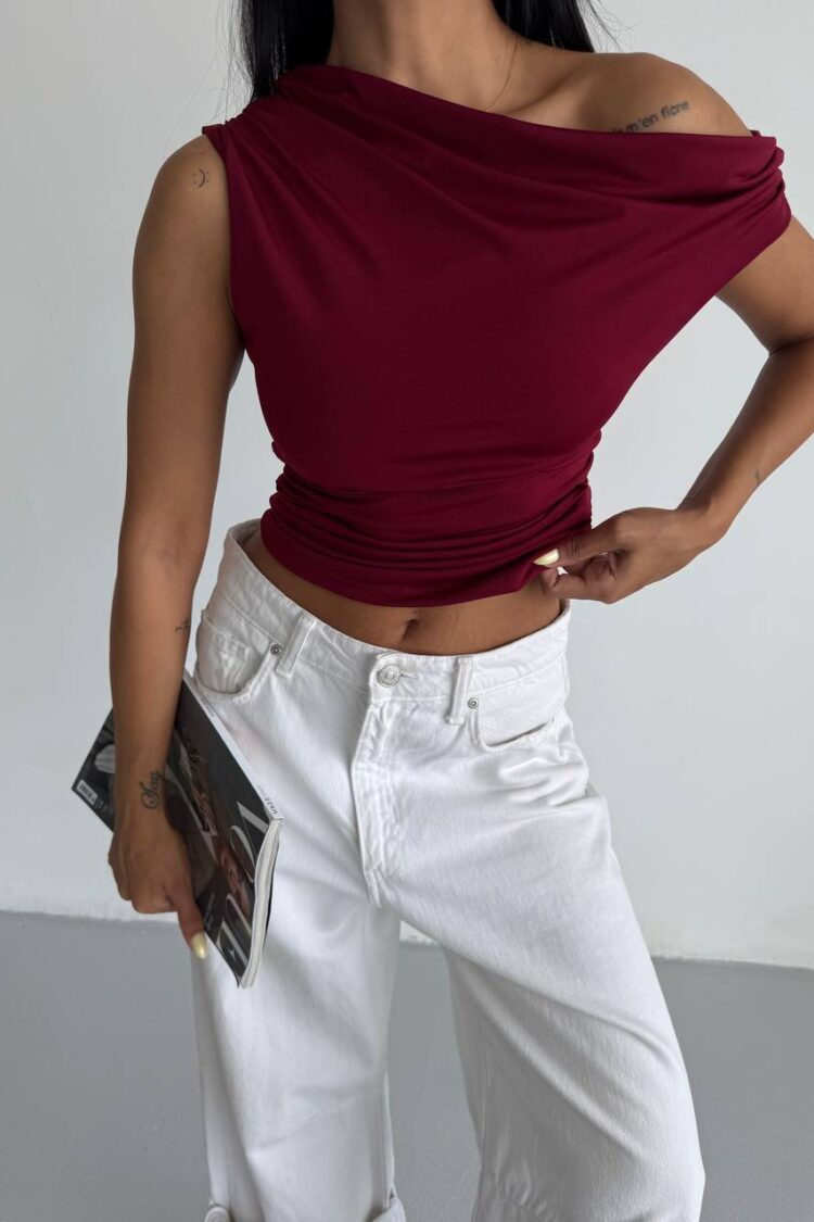 Claret Red Sexy Elegant Blouse