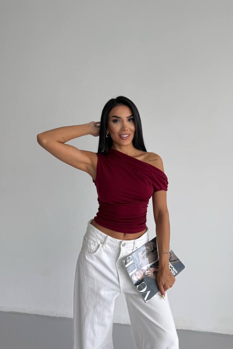 Claret Red Sexy Elegant Blouse