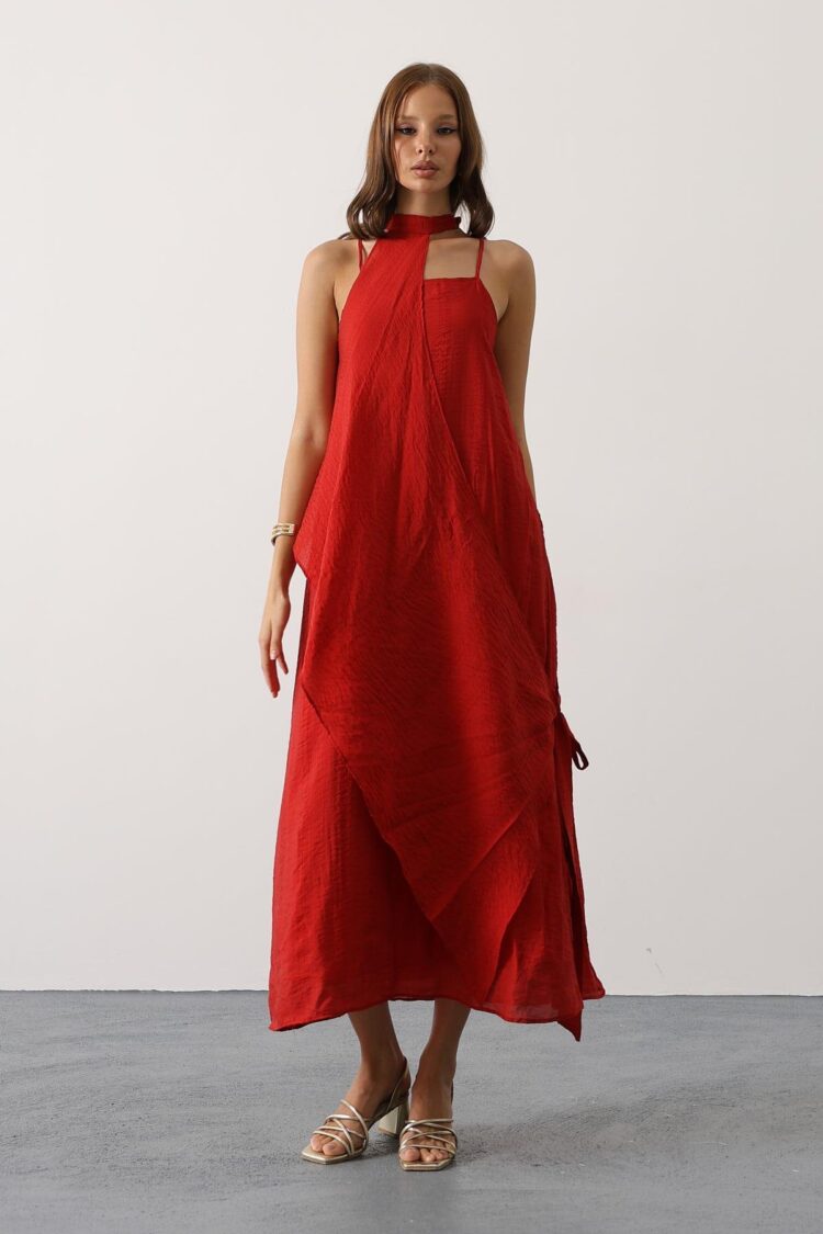 Slip Dress With Halter Neck And Cap Sleeves - Brand: Reyon - Women & Kids, Baby Clothes Wholesale - Globality Store