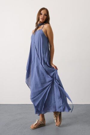 Blue Casual Elegant Boho Sexy Formal Slip Dress - Brand: Reyon - Women & Kids, Baby Clothes Wholesale - Globality Store