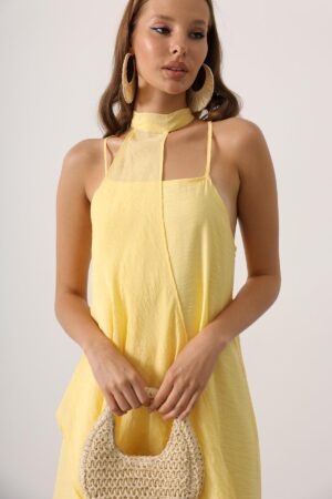 ElegantSlip Dress With Halter Neck And Cap Sleeves - Brand: Reyon - Women & Kids, Baby Clothes Wholesale - Globality Store