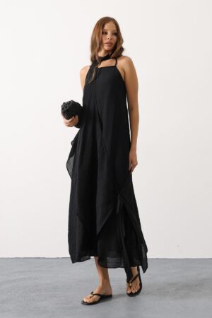ElegantMaxi Shift Dress With High Neck - Brand: Reyon - Women & Kids, Baby Clothes Wholesale - Globality Store