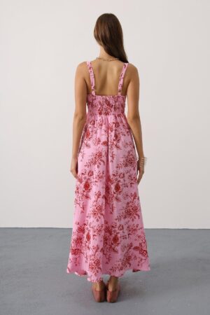 Floral Maxi Slip Dress With Sweetheart Neck - Brand: Reyon - Women & Kids, Baby Clothes Wholesale - Globality Store